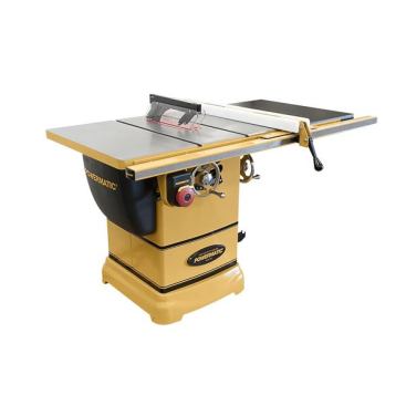 As enclosed cabinet saws go, the PM1000 is very compact – about the size of a contractor’s saw, though with a much more solid build. There are two versions of the saw; this one weighs about 350 pounds and can rip 30” to the right of the blade