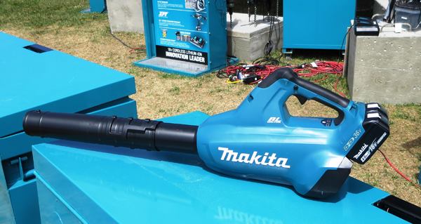 Most people think of blowers as landscaping tools, but they’re also good for cleaning up jobsites. This X2 cordless blower (XBU02Z) takes two 18-volt batteries. It looked familiar because I saw one at a tool store during a recent trip to Germany. But this was the first chance I had to try it out and I have to say I was impressed by its power. At full blast you can feel it push back, the same as you can with a gas blower. It has 6 speed settings and blows up to 120 mph and 473 cfm. With two 5.0 Ah batteries it can run 29 minutes at setting number 3. Sold bare, it goes for $250-300. COO: Japan.