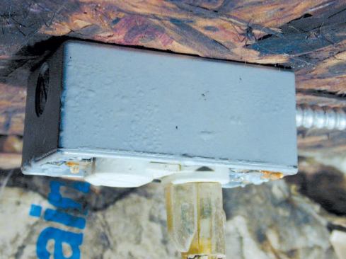 Every surface in the crawlspace was dripping wet, including electrical outlets.