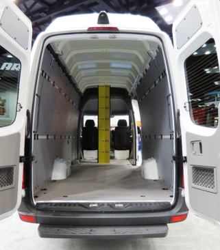 This particular Sprinter has 7’ of headroom in back, which according to Mercedes, is more than can be found in any other van.