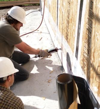 Acoustical sealant ensures an airtight seam where the foam meets the frame.