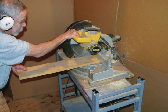 Now flip the board over and cut through the kerf from the other side.