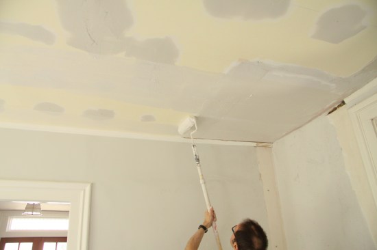 My preferred method for applying the joint compound is using a paint roller that has a 1/2-inch nap cover.