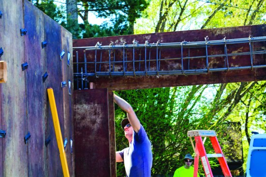 Around the portal frame, the forms were left off to allow inspection.