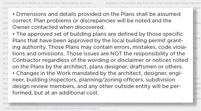 Plan details and contingencies.