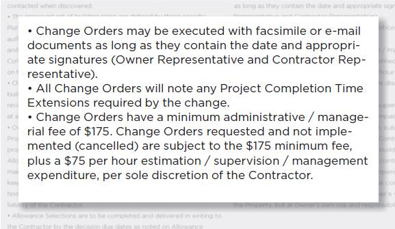 Change-order policies and procedures.
