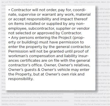 Work by other contractors.