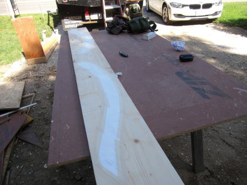 Because strength was not a concern, the subfascia layer was cut from 2x12 dimensional lumber.