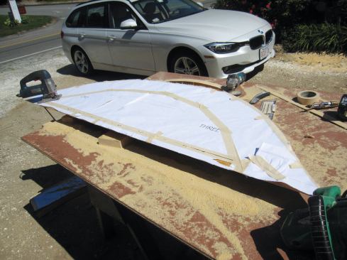 The author decided to frame the dormer roof with LVL "ribs." Using a CAD program and a plotter, he printed out patterns of the ribs for the carpenters.