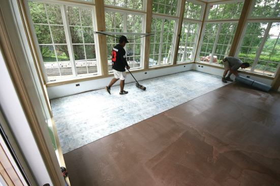 ... roll out the membrane flat.