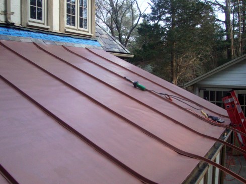 Product accessories also include surface-applied profiles (SENTINEL Profile bar) designed to give the appearance of a standing seam metal roof. These extruded PVC profiles (or ribs) are pliable and can be installed on both flat and curved surfaces, and on any slope. They are approximately an inch-and-a-quarter high by an inch-and-three-eighths wide and come in roughly 10 foot lengths.