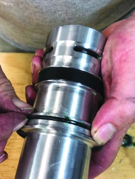 Rreplace it after lubricating the groove properly.