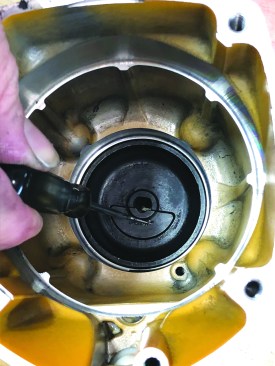 Set the plate into its slot in the nailer, taking care not to install the piece upside down.