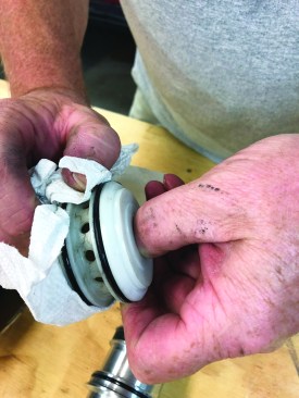 ... and the piston head valve. Most rebuild kits come with a parts schematic, but if none is included and you are unfamiliar with the internal parts of a pneumatic nailer, refer to a parts schematic from the nailer’s manufacturer.