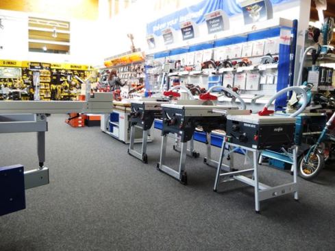 The third room in contains Mafell, Fein, DeWalt, and industrial equipment. One of the interesting things about Miller is the breadth of product it sells—everything from small hand tools to giant industrial machines.