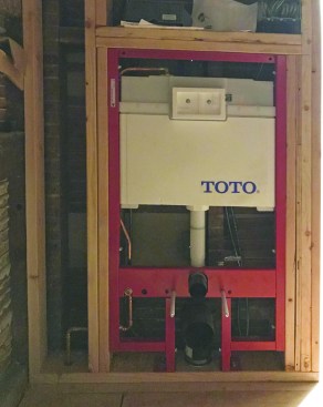 ... and for the toilet’s in-wall tank and mounting system.