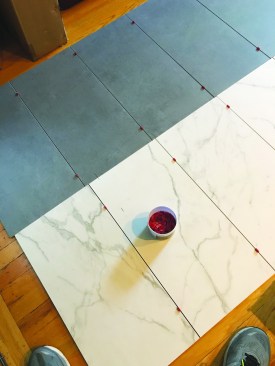 The two wall-tile selections were slightly different sizes.