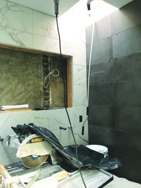 Different sized grout joints were required.