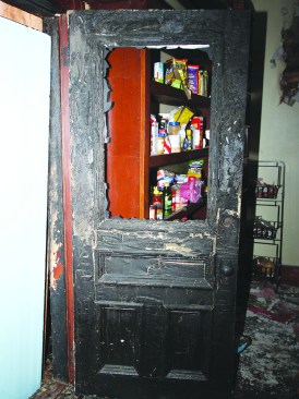 Abutting the barn, a butler’s pantry was severely damaged as well.