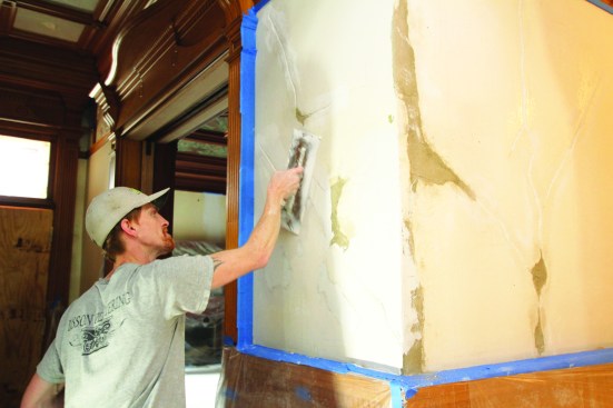 The finish coat is applied to the repaired area.
