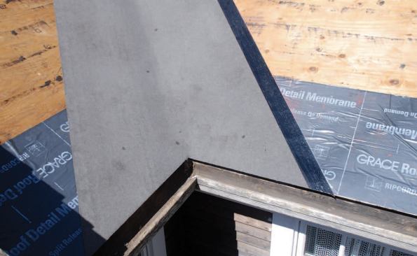 To protect against ice dams, I install self-adhering membrane along the eaves, over the drip edge, to a point 2 feet inside the exterior wall, followed by a 36-inch-wide strip up the center.