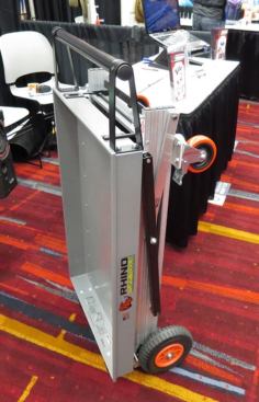 This made in the USA (Idaho) cart is one of my favorite tools from the show. It folds flat as shown for transport.