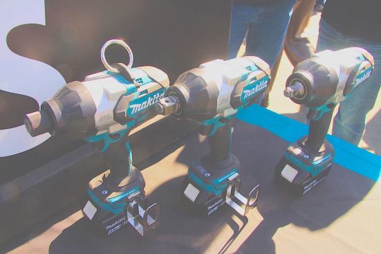 These 18V high-torque square drive impact wrenches were available to test and buy at the show. The ½-in. model has a max torgue of 740 ft. lbs. and weighs 7.9 lbs.