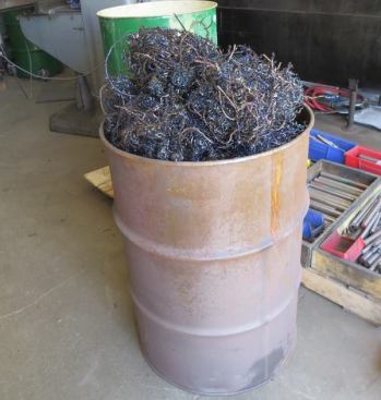 The CNC machines remove everything that isn’t “chisel” and turns it into shavings—which will be recycled and later made into something else.