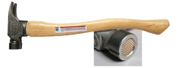 The Hardcore Hammer was invented by brothers, Steve and Rick Spencer, and is made in the U.S.A. It features a hardened milled disk set just below the face of the head—where it won’t scar the lumber or turn your fingers into mincemeat. There are currently 12 different models, all with wood handles. The company also makes axes and hatchets.