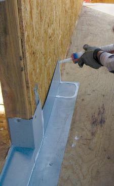 All laps are sealed with double beads of polyurethane caulk.