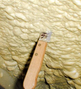 A cheap kitchen knife — with graduated inch markings added to the blade with a permanent marker — is a handy tool for cutting samples and confirming material thickness.