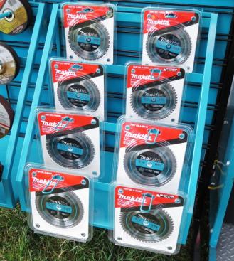The new metal cutting saw takes an unusual size blade (5 7/8”) so Makita is offering a full line of triple-chip carbide blades for use in the machine. The vast majority of users will likely cut mild steel (conduit, Unistrut, and the like) and use the blade for steel. Blades will also be available for stainless steel, aluminium, and thin metal. Available: July 2015.
