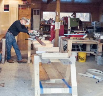 The author set up a cut station in his shop.