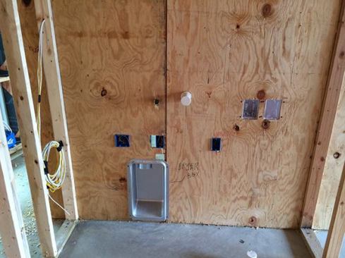 Here's the Dryer Box prior to sheetrock installation.