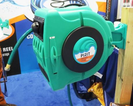 Pirit Heated Hose Reel. This is a new product—a hose reel with a heated housing to prevent the hose from freezing. The hose itself is not heated and could not be left out for long periods of time in subfreezing weather. The hose into the real is not heated and would have to be protected. Unlike the heated hose, which can be used wherever power is present; this is designed for use at a single location.