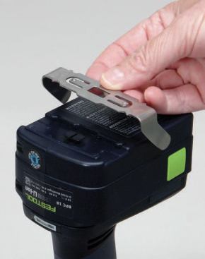 To adjust Festool’s dual battery-mounted version, you simply slide it back and forth.