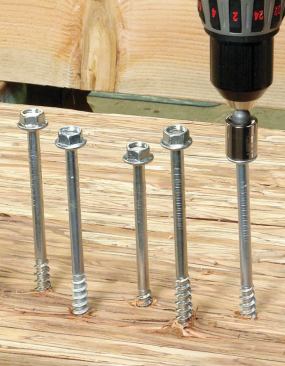 To size up the balance between maximum torque and overload protection, the author drove four 1/2-inch by 8-inch Spax lags as deep as possible into a PSL beam with each tool, then compared the average depth of penetration.