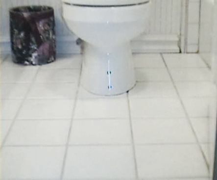 Upstairs, we found that this coincided with the location of the toilet.