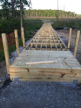 Construction on the Round Lake Preserve boardwalk began in October 2014.