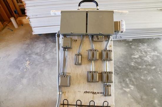 We mounted it on a piece of 3/4" plywood and covered it with some leftover Tyvek Flexwrap for longevity.