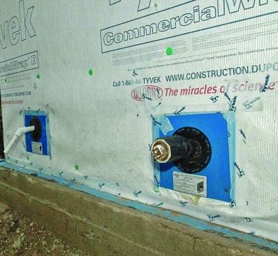 An alternative is to use a flashing panel, such as those made by Quickflash. This type of flashing product still needs to integrated so the weather barrier drains over the flashing panel. Photos: Risinger & Co.