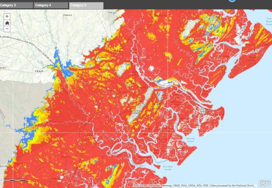 Savannah, Georgia, has escaped major hurricane strikes for a century and more, even as major storms have struck more northerly stretches of the coast. If a Category 5 storm were to strike the low-lying city directly, Savannah could experience widespread 9-foot inundation which could remake the face of the metropolitan area.
