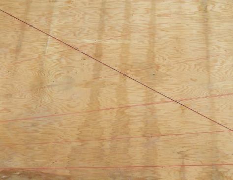 I laid out every ray from a couple of inches inside the half circle to a point several inches past the rake line.