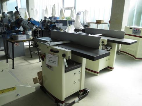 There was a large selection of Jet equipment on the upper floor of the showroom—including these jointers and metal cutting saws (behind).