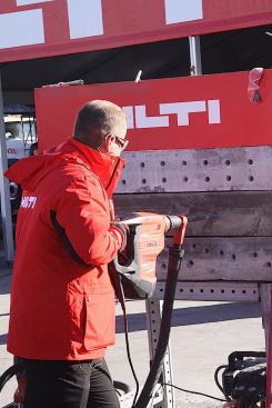 Hilti improved their HIT-RE 500 Adhesive anchor system with the HIT-RE 500 V3, which they also announced at the show. This epoxy is the first of its kind that will cure in freezing temperatures (it’s range is 23F to 104F). And, like Bosch, they have a new hollow-core hammer drill bit system, the TE-CD.