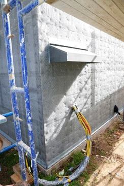 Once the Delta Dry Stucco & Stone is applied, you’ll staple the wire mesh up as usual but with a longer staple.
