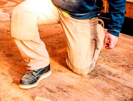 Kneeling in Bantam Pants
