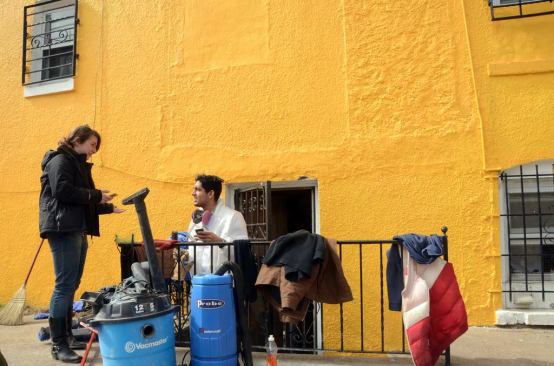 Organizer Terri Bennett with a Respond & Rebuild team leader Ravin Shah at a basement apartment in the Rockaways. “We would like to see ourselves part of the ongoing recovery effort,” says Bennett.
