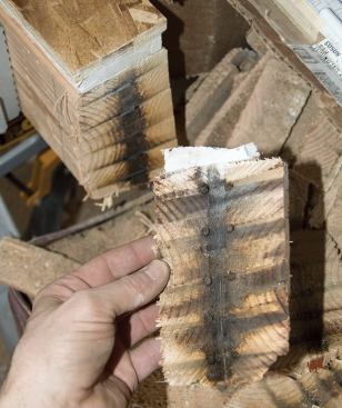 The author used a stopwatch to time cuts through the test planks. A blade was considered dead when it took more than 37.5 seconds per cut; by that point, most blades could barely get through and were hot enough to char the wood.