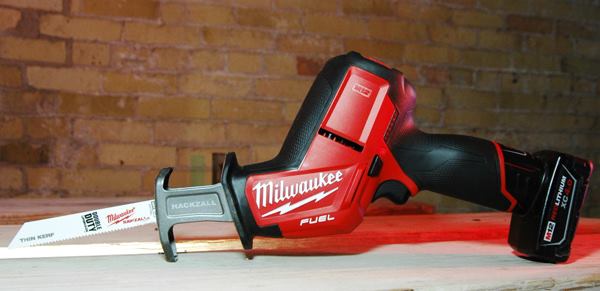 M12 FUEL Hackzall recip saw (model 2520). A larger more powerful successor to the existing M12 Hackzall, this brushless one-handed saw is still not as big as the M18 version. It has a stroke length of 5/8 inches and cranks up to 3,000 strokes per minute. Available: now. Price: $140 (tool only)
